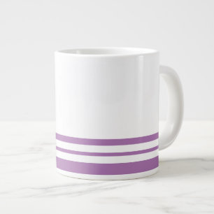 Sporty Lavender Weiße, feine Streifen am Boden Jumbo-Tasse
