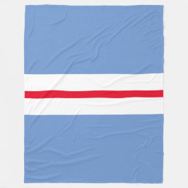 Sporty Light Blue Slim Red White Racing Streifen Fleecedecke