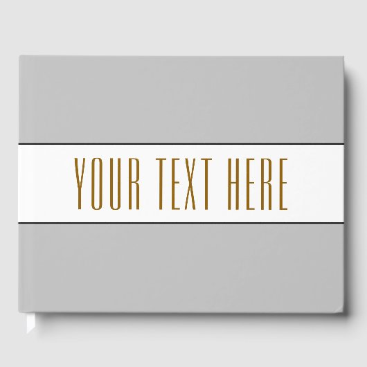 Sporty Light Gray Schwarz Streifen Ihr Text Gästebuch (Vorderseite)