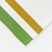Sporty Light Green Twin Racing Streifen auf Weiß Fleecedecke (Ecke)