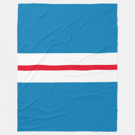 Sporty Light Ocean Blue Red White Racing Stripes Fleecedecke