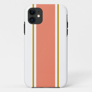 Sporty Light Orange Brown White Racing Streifen Case-Mate iPhone Hülle