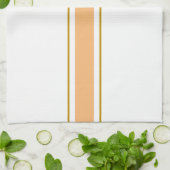 Sporty Light Orange Brown White Racing Streifen Geschirrtuch (Gefaltet)