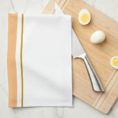 Sporty Light Orange Brown White Racing Streifen Geschirrtuch (Viertel Falte)