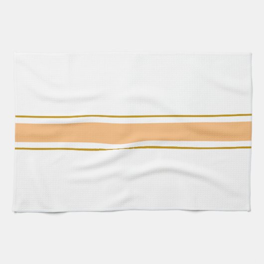 Sporty Light Orange Brown White Racing Streifen Geschirrtuch (Horizontal)