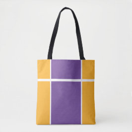 Sporty Lila Golden Yellow Split Racing Streifen Tasche