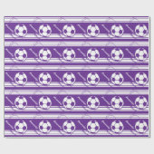 Sporty Lila Soccer Ball Geschenkpapier (Flach)