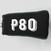 Sporty mit Monogramm P80 schwarz Golf Headcover (Vorderseite)