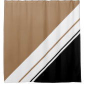 Sporty Mocha Sleek Schwarz-weißes Rennen Duschvorhang (Vorderseite)