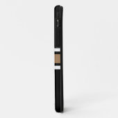 Sporty Mocha White Center Racing Streifen auf schw Case-Mate iPhone Hülle (Hinten/Links)