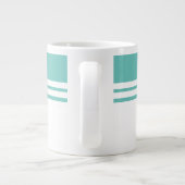 Sporty Modern Light Aquamarin White Twin Racing St Jumbo-Tasse (Rückseite)