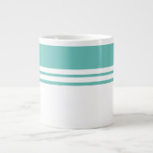 Sporty Modern Light Aquamarin White Twin Racing St Jumbo-Tasse (Vorderseite)