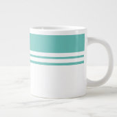 Sporty Modern Light Aquamarin White Twin Racing St Jumbo-Tasse (Rechts)