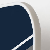 Sporty Nautical Navy Gray White Racing Stripes Pickleball Schläger (Linke Seite)