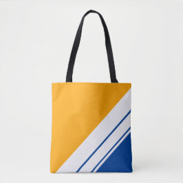 Sporty Nautical Yellow Deep Blue White Stripes Tasche