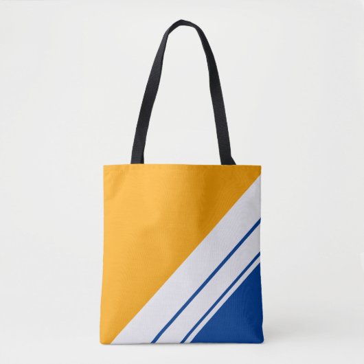 Sporty Nautical Yellow Deep Blue White Stripes Tasche (Vorderseite)