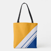 Sporty Nautical Yellow Deep Blue White Stripes Tasche (Rückseite)