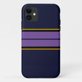 Sporty Navy Blue Twin Bold Lila Racing Stripes Case-Mate iPhone Hülle