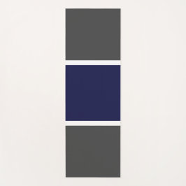Sporty Navy Blue White Gray Wide Color Blocks Yogamatte