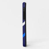 Sporty Navy Slim Bright Blue White Racing Streifen Case-Mate iPhone Hülle (Hinten/Links)