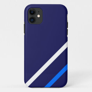 Sporty Navy Slim Bright Blue White Racing Streifen Case-Mate iPhone Hülle
