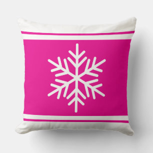 Sporty Nordic Snowflake Hübsch Pink White Stripes Kissen