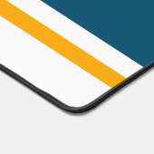 Sporty Ocean Blue Gelb Racing Streifen auf Weiß Schreibtischunterlage (Ecke)