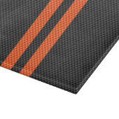 Sporty Orange Streifen auf Carbon Fiber wie Print Schneidebrett (Ecke)