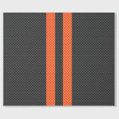 Sporty Orange Streifen Carbon Fibre Style Dekorati Geschenkpapier (Flach)