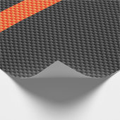 Sporty Orange Streifen Carbon Fibre Style Dekorati Geschenkpapier (Ecke)