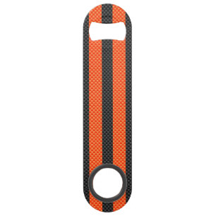 Sporty Orange Streifen Carbon Fibre Style Dekorati Speed Flaschenöffner