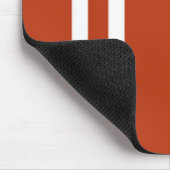 Sporty Orange und Double White Strip Mouse Pad Mousepad (Ecke)