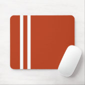 Sporty Orange und Double White Strip Mouse Pad Mousepad (Mit Mouse)