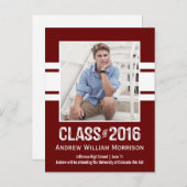 Sporty Prep Abschluss Foto Class 2016 Einladungspostkarte (Vorne/Hinten)