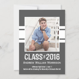 Sporty Prep Abschluss Foto Class 2016 Magneteinladung