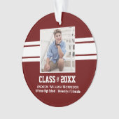 Sporty Prep Abschluss Foto Class 20XX Ornament (Vorderseite)