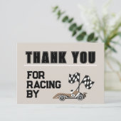 Sporty Race Car Dankeskarte (Stehend Vorderseite)