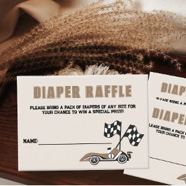 Sporty Race Car Diaper Raffle Begleitkarte