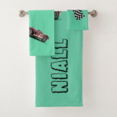 Sporty Race Car Personalisiert Badhandtuch Set (Insitu)