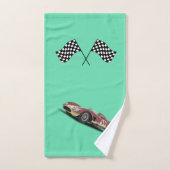 Sporty Race Car Personalisiert Badhandtuch Set (Handtuch)