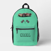 Sporty Race Car Personalisiert Bedruckter Rucksack (Vorderseite)