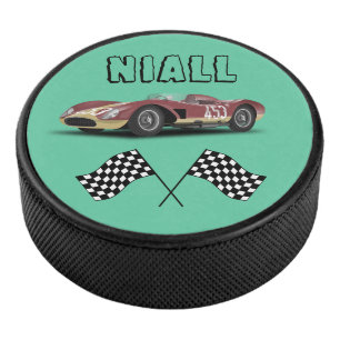 Sporty Race Car Personalisiert Eishockey Puck