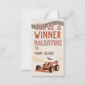 Sporty Race Car Valentine's Classroom Photo Card Mitteilungskarte (Vorderseite)