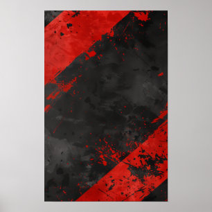 Sporty Red Grunge Texture Racing Poster