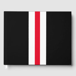 Sporty Red White Vertikal Streifen auf modernem Sc Gästebuch