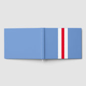 Sporty Red White vertikale Streifen auf hellblau Gästebuch (Voll)