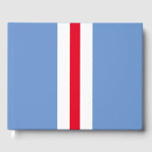 Sporty Red White vertikale Streifen auf hellblau Gästebuch (Vorderseite)