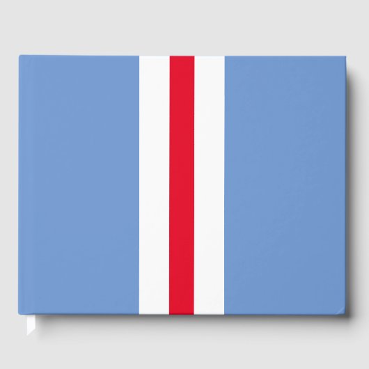 Sporty Red White vertikale Streifen auf hellblau Gästebuch (Vorderseite)