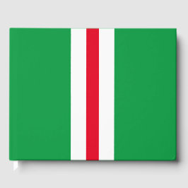 Sporty Red White vertikale Streifen auf hellgrün Gästebuch