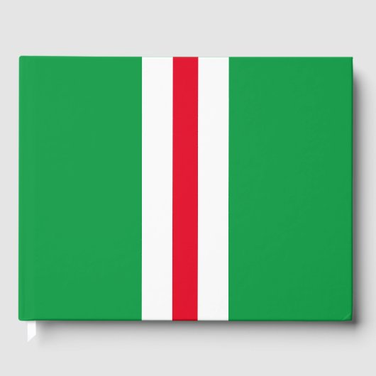Sporty Red White vertikale Streifen auf hellgrün Gästebuch (Vorderseite)